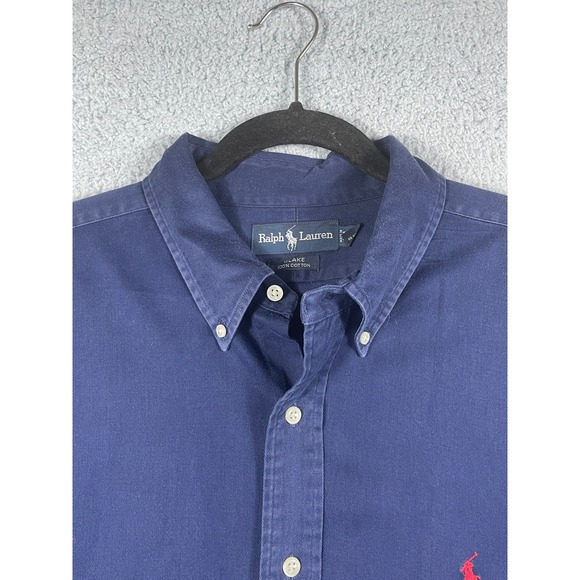 Ralph Lauren Men's Solid Blue Button Up Shirt Size XXL - Picture 5 of 10